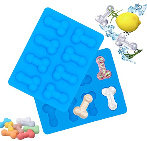 Moule en Silicone Bacs à GlaçOns, Lot de 2 Moules GâTeau en Our Une FêTe, un Anniversaire,Ormes Pour Chocolat & GâTeaux, Ustensile Souple PâTisserie, Apte four & CongéLateur (Bleu)