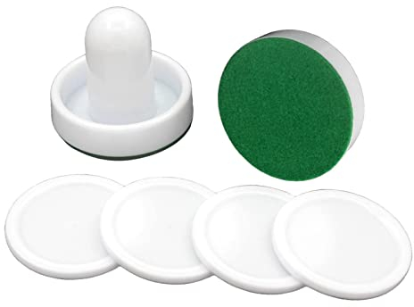 zalati Air Hockey Paddles and Pucks, Small Size for Kids, Great Goal Handles Pushers Replacement Accessories for Game Tables – White