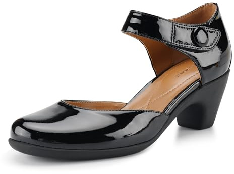 Easy Spirit Womens Clarice Pump Black Patent Leather 8 Medium