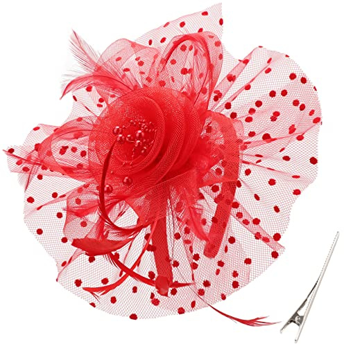 DRESHOW Fascinators per Capelli da Donna Fascinator Chapeau Nuptiale Plumes Cheveux Clip Accessoires Cocktail Royal Ascot