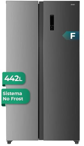 Svan Frigorífico Combi Americano 2 Puertas Inox SA18900FNFX. Capacidad 442 Litros, No Frost, Multi AirFlow, Bajo Nivel Sonoro, Eficiencia Energética Clase F