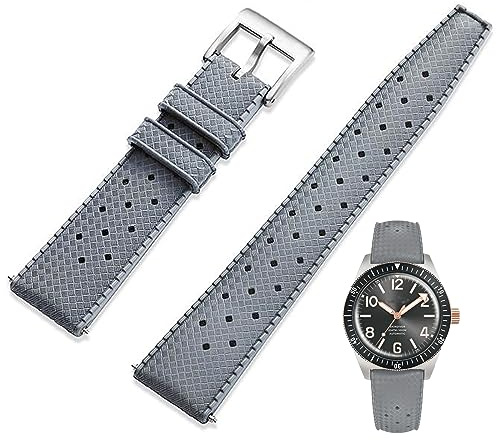 Niziruoup Uhrenarmbänder aus Fluorkautschuk mit Schnellverschluss Tropical Style Weiche FKM Kautschuk Armband für Uhren, Universal FKM Gummi Uhrenarmbänder Ersatzarmband 18mm 20mm 22mm Herren Damen
