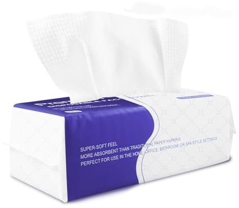 Asciugamani usa e getta per il viso, 60 pezzi, salviette per il viso asciutte, salviette per il viso per donne, ultra morbide, per lavare il viso, rimozione del trucco, 20 x 20 cm (motivo EF)