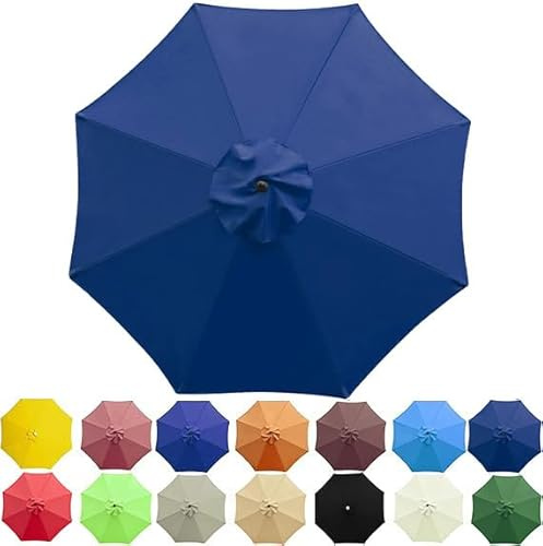 SANTUO Sonnenschirm Ersatzbezug 2m/2.3m/2.5m/2.7m/3m/3.5m/4m 6/8 Streben, UV-Schutz Ampelschirm Bezug, Wasserdicht Schirmbezug Sonnenschirm Ersatzteile für Balkon, Garten, Pool und Strand