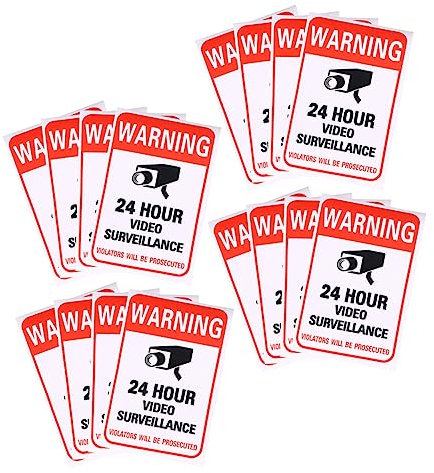 SOLUSTRE 40pcs Monitor Warning Sticker Hour Video Sticker for School Warning Cctv Signs Outdoor Recording Sign Safety Cctv