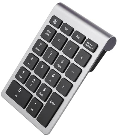 JTLB Teclado numérico RF304 de 22 teclas USB 2.4G con receptor para ordenador portátil/notebook/ordenador de sobremesa/PC (hierro gris)