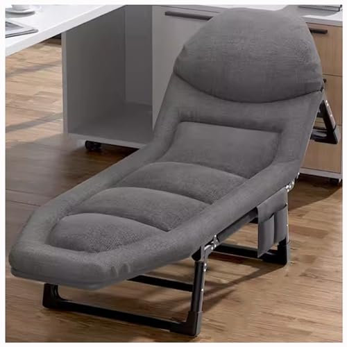 Faltbares Campingbett mit Matratze für Erwachsene, tragbares Nickerchen, Reisebett, Outdoor, Loungesessel für Camping, D178 x 56 cm