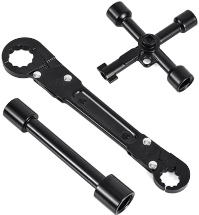 Gosknor 3pcs Plumbing Tools, Plumbers Angle Stop Wrench Angle Stop Wrench Set Plumbing Key Tools for Professional Plumber Pipe Angle-On Wrench Kit for Bathroom Kitchen Garden