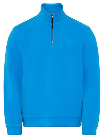 Brax Varm Tec flanell fleece troyer sweatshirt för män, 15 Azur, L
