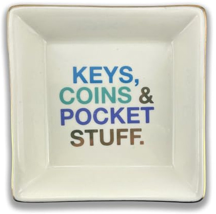 Love Kates Keys, Coins & Pocket Stuff Ceramic Trinket Tray Man Dish Decorative Gift For Him LKTT005 By LK