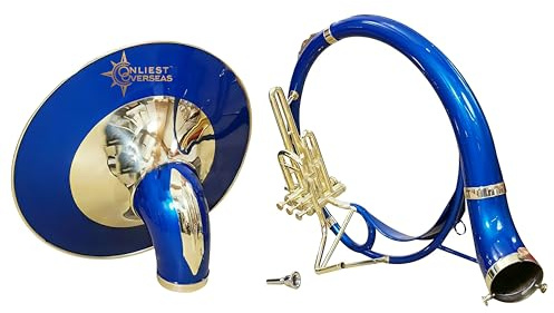 Sousaphon 55,9 cm Messing-Instrument mit warmem Ton, glatten Ventilen, mit Mundstück und Hartschalenkoffer.