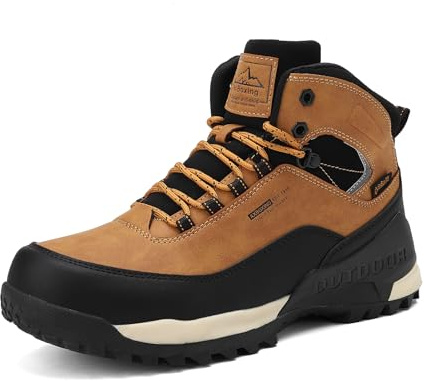 AX BOXING Bottes Hommes Chaussures de Randonnée Outdoor Bottines Hiver Chaussures Camping Trekking Antidérapant Jaune 46