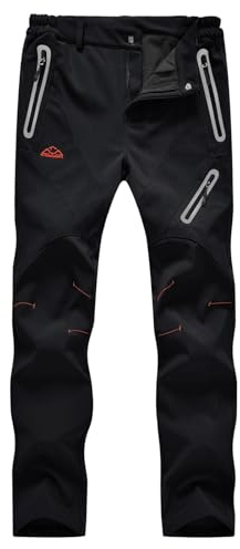 donhobo Damen Hosen Fleece Gefüttert Winterhose Winddicht Warm Verdickte Softshellhose Wasserabweisend Outdoor Wanderhose Funktionshose
