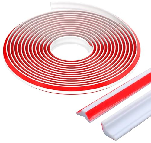 Woobroo 19x13 MM TPE Quarter Round Coving - 6M for Ceilings Flexible Moulding Trim & Wall Moulding Self-Adhesive Seal Strip for Corners, Skirting, Worktops