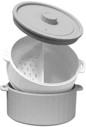 Ylnailky Vaporizador De Microondas - Silicona Doble Capa Multifuncional | Cuenco Vaporera para Cocinar Microondas | Destinado A Comida De Bebé Maíz Pasta Preparación De Comidas Hogar Cocina