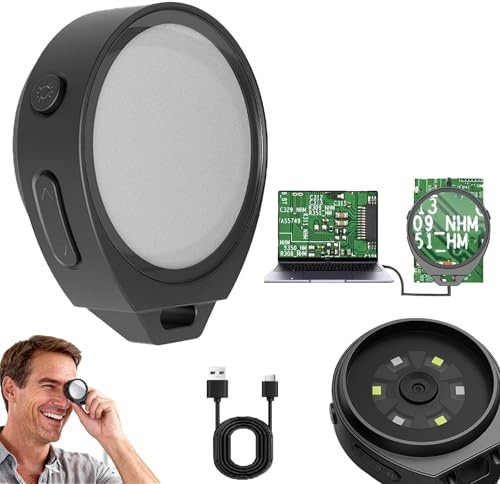 Anti-Funnel Microscope Magnifying Glass, 10X 13X 15X Mini Mikroskop Lupe mit 2 Farben Licht, 32GB Taschenmikroskop mit Fotografie & Videoaufzeichnung, Wiederaufladbares Lupe für Elektronik, Lesen