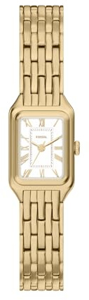 Fossil Raquel Damenuhr, Quarz-Dreizeigerwerk mit Edelstahlarmband