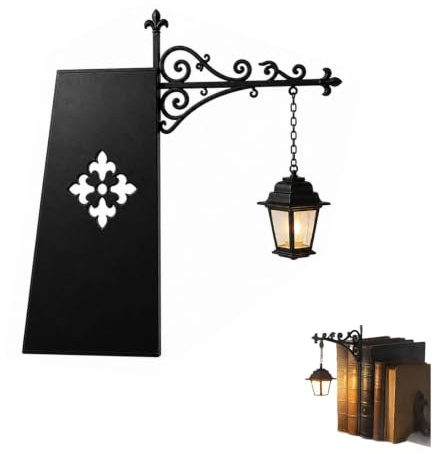 Linterna de biblioteca – Iluminación decorativa para estantería, luz nocturna LED de rincón de lectura vintage, lámpara de estante portátil con brillo cálido, para amantes de los libros (1pc)