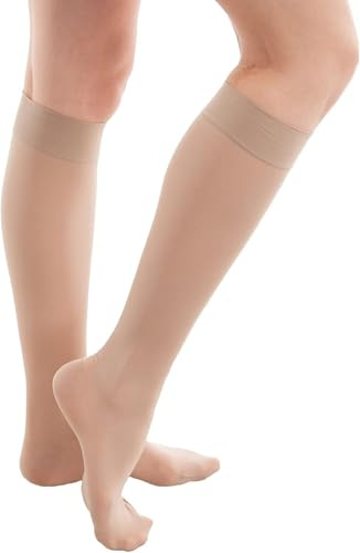 GABRIALLA Sheer Knee High Compression Socks for Women, Medical Grade Calf Knee Highs, Graduated Firm Compression 20-30 mmHg, Improve Blood Circulation, Prevent & Treat Varicose Veins, Closed Toe