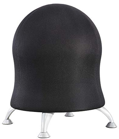 Safco Zenergy Inflatable Chair, Active Seating, Anti-Burst, Ball Chair for Home Office and Classroom, Black Mesh