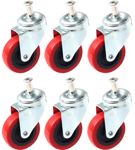 Online Best Service 6 Pack Heavy-Duty 2.5 Swivel Caster Wheel Creeper Service Cart Stool Post Mount