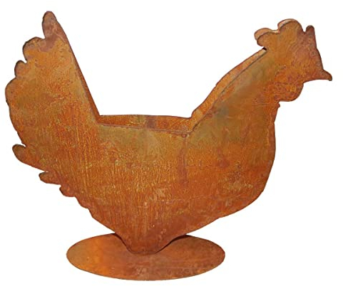 Saremo Rost-Henne Planz-Topf auf Platte H ca. 40,5 cm | SA-PHen1 | 4260353198540