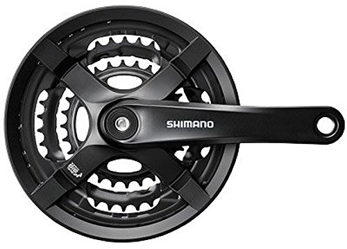Shimano Tourney FC-TY501 Crankset - 175mm, 6/7/8-Speed, 48/38/28t, Riveted, Square Taper JIS Spindle Interface, Black
