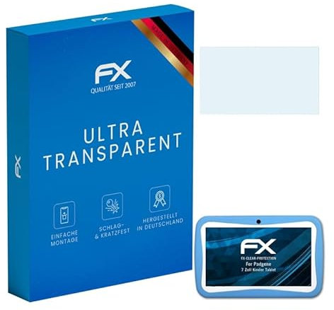 atFoliX Schutzfolie kompatibel mit Padgene 7 Zoll Kinder Tablet Folie, ultraklare FX Displayschutzfolie (2X)