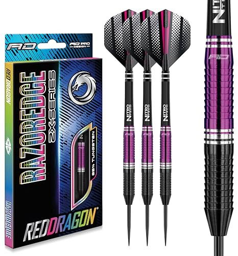RED DRAGON Razor Edge ZX1: 24g Tungsten Darts Set mit Flights und Schäfte