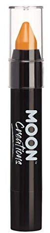 Moon Creations Crayones de pintura facial en barra | Pintura facial resistente al sudor y al agua | Sin crueldad | Para niños, adultos, disfraces, festivales, Halloween Naranja 3.5g