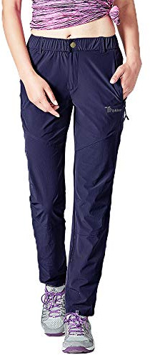YSENTO Womens Walking Trousers - Waterproof Outdoor Summer Lightweight Hiking Climbing Pants with Zip Pockets(Dark Blue,2XL)
