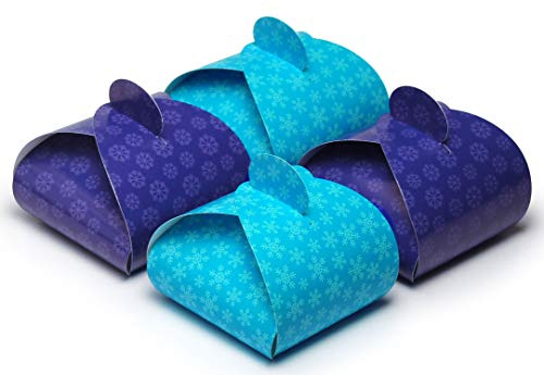 stylebutton 24 Faltschachteln Adventskalender zum Befüllen | Bunte Geschenkboxen mit winterlichem Muster zum Basteln ohne Kleben (Xmas blau-Cyan)
