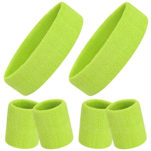 ONUPGO Schweißband-Set, Sport-Stirnband, Armband-Set (6 Stück) Schweißbänder aus Frottee, Schweißband, Stirnband, Feuchtigkeitstransport, Schweißabsorbierendes Stirnband