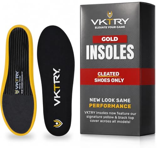 VKTRY Gold for Non-Cleated Shoes - Carbon Fiber Performance Insoles - Customized Athletic Inserts for Sports Basketball Volleyball Running & More | Shock Absorption US M9.5-10, W11.5-12, 121-170lbs