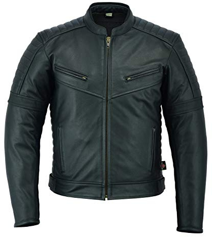 Texpeed Motorrad lederjacke herren mit protektoren - Schwarz Bikerjacke - Motorrad mit original biker rüstung gepanzert (EN 1621-1) Schutz - S