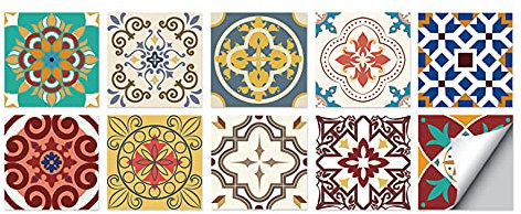 10 Pièces15x15cm Stickers Carrelage Auto-adhésif Imperméable en PVC Design de Carreaux de Ciment Autocollant Mural Décoratif pourstickers marche escalier stickers muraux pas cher