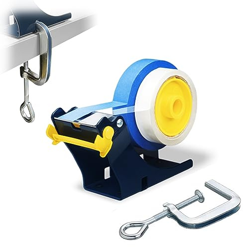 Excell Schreibtisch-Klebebandabroller mit C-Klemme | Für 2 x 25 mm oder 1 x 50 mm Band, 76 mm Kern, Metallspender