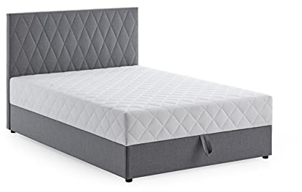 Atlantic Home Collection Stauraumbett Benita, mit Taschenfederkern 140 x 200 cm Hellgrau