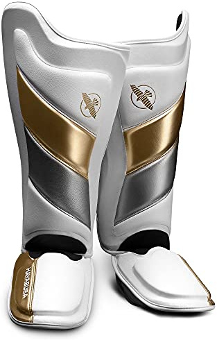 Hayabusa T3 Schienbeinschoner – Weiß/Gold, Größe M