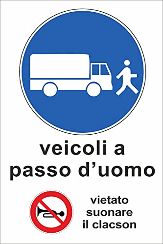 Pubblimania HERREN FAHRZEUGE Schild aus Aluminiumverbundstoff für außen - innen, Dicke 3 mm 20 x 30 cm.