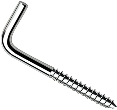 25mm L Hakenschrauben Rechtwinklige Schrauben (Packung mit 100) Verzinkte 90 Grad gebogene Ecke Holzschraube, Kommode Trockner Quadratische Haken, Abgesetzter Wandaufhänger, Tasse, Haken 2,5x25 mm