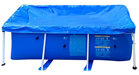 Swimming Pool Covers For Above Ground Pools, Pool Cover 8-12ft, Debris/weather Frame Pool Cover, Rectangular & Round Pool Cover Thermal For Garden Pool, Hot Tub Cover Paddling Pool (Blue-190x360)