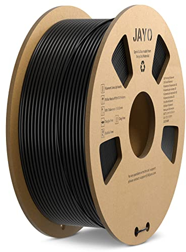 JAYO PLA Filament 1.75 mm, 3D Drucker Filament, Maßgenauigkeit +/- 0.02mm, 1.1 KG Spule (2,4 lbs), Sauber Gewickeltes Filament, Schwarz 1100G