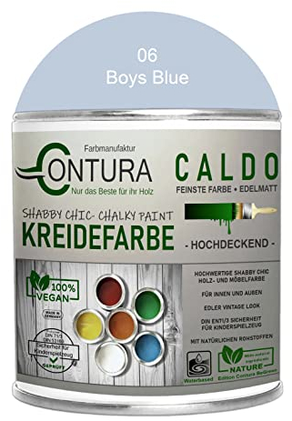 Contura BeGreen 100ml. Kreidefarbe Shabby Chic Möbellack Lack Möbel Farbe Holzlack Natur (06 Boys Blue)