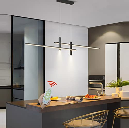 Lámpara de techo Modernas LED Lámpara Colgant para Comedor Salon Lamparas Regulable con Control remoto Luz Altamente Ajustable Colgantes Cocina Oficina Dormitorio Bar Corredor Decor Iluminación L100cm
