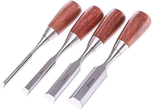OITTo 4Pcs/Set Wood Chisels, Short Handle Household Wood Carving Tools, Stainless Steel Sharp Handmade Wood Carving Knives for Carpenters/Carvers/Artists' Carving Tools