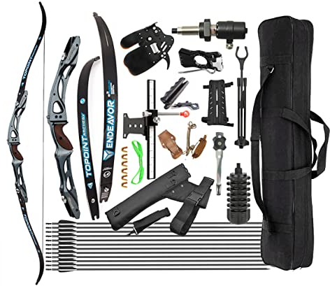surwolf 18-44lbs Bogenschießen Recurve Bow Set, 66 68 70 Erwachsener,Takedown Recurve Bogen, ILF Bogen Riser und Wurfarme（Carbon Camo 2#，68-22lbs）