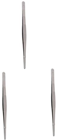 OUNONA 3pcs Stainless Steel Food Tweezers Versatile Cooking Clamp for Grilling BBQ and Serving Heat-Resistant Kitchen Tool for Steak Fish