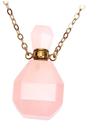 Ciieeo Essential Oil Bottle Pendant Crystal Perfume Holder Necklace Wishing Bottle Decor Fashion Jewelry for Women