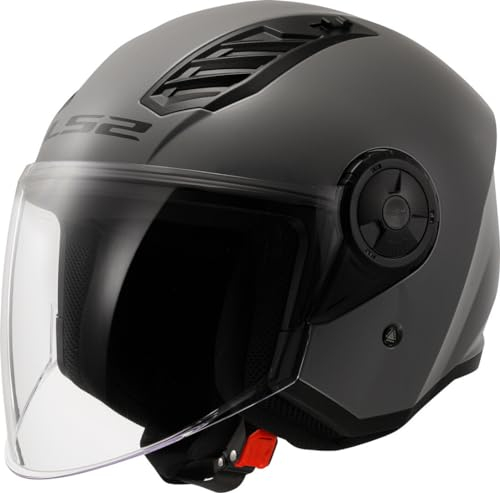 Open Faced Motorcycle Helmet. LS2 Airflow II ECE 22.06 Nardo Grey